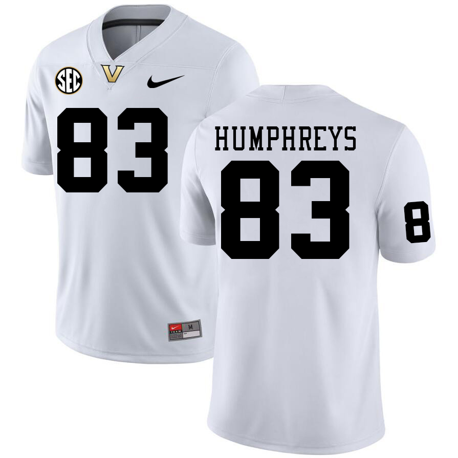 Vanderbilt Commodores #83 London Humphreys College Football Jerseys Sale Stitched-White